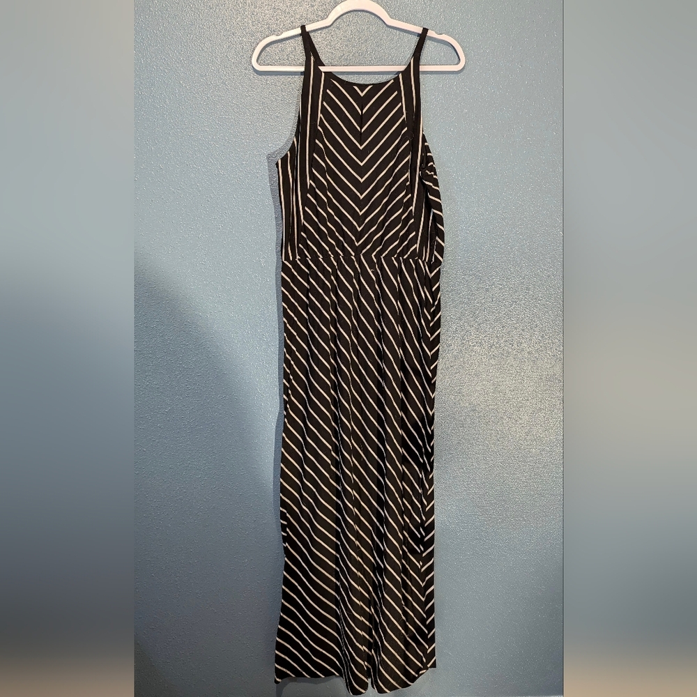 Maurices, M, black/white, striped/chevron, maxi dress